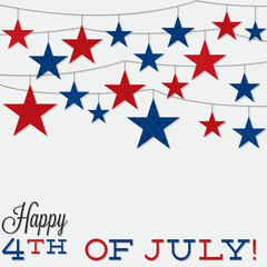String of stars Independence Day card in vector format.