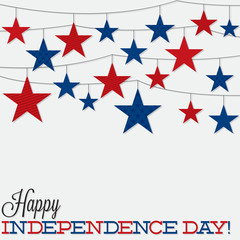 String of stars Independence Day card in vector format.