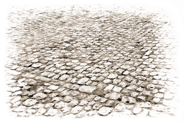 cobblestones  - illustration based on own photo image