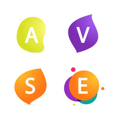 Abstract form and letter logo set
