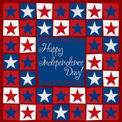 Mosaic funky Independence Day card in vector format.