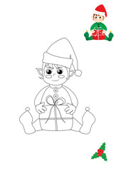 pagina da colorare, elfo