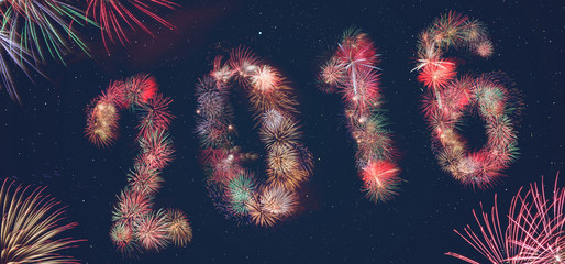 Fireworks 2016 explosion displays text