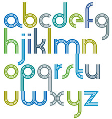 Rounded light parallel cartoon lowercase letters, 