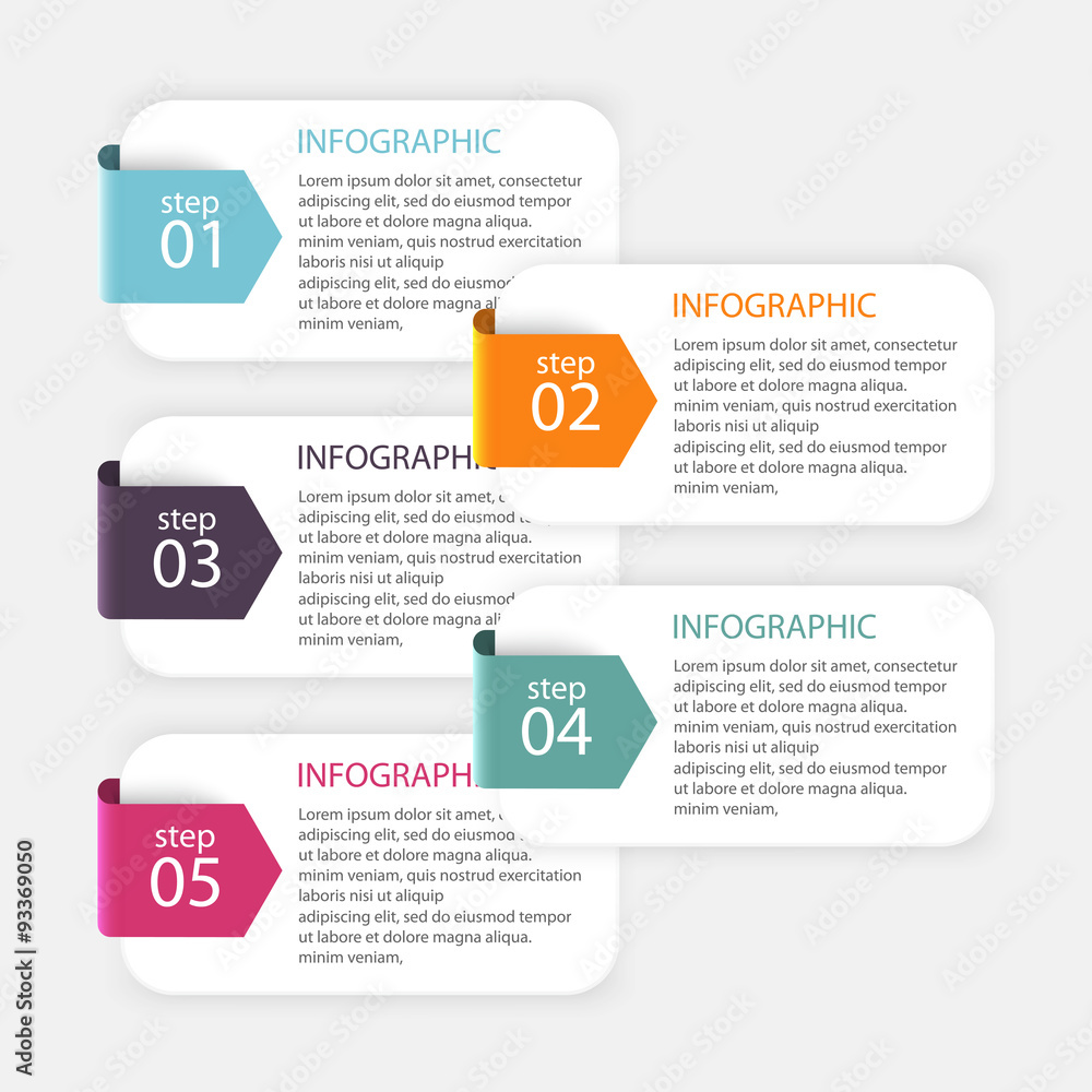 Wall mural vector colorful info graphics for your business presentations.