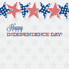 Line of stars Independence Day card in vector format.
