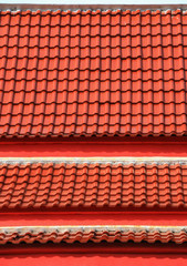 roof temple in thailand with blue sky background