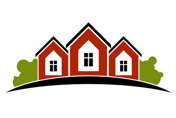 Colorful holiday houses vector illustration, home image