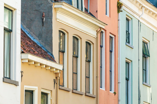 Colorful ancient houses in the Dutch town of Zutphen