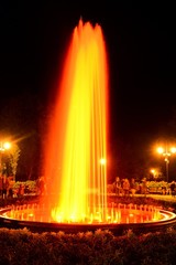 Vilnius city Bernardinu garden evening music dancing fountain