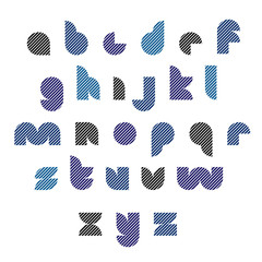 Black and blue unusual rounded typescript with diagonal lines