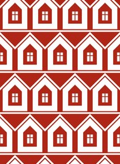 Simple houses continuous vector background. Property developer 