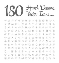 hand drawn vector icons on white background - 93373278