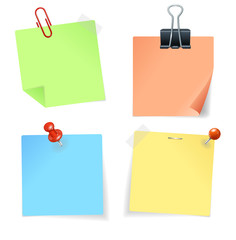 Paper Sticker and Pin. Vector