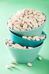 raw haricot legumes cannellini beans in bowl