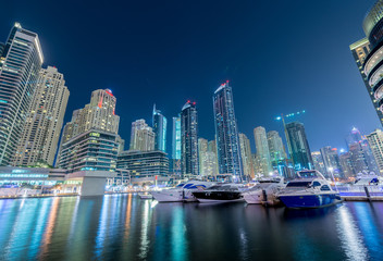 Dubai - AUGUST 9, 2014: Dubai Marina district on August 9 in UAE