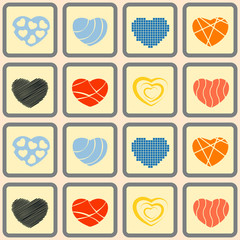Seamless background with hearts for your design