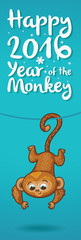 New Year vertical banners with cute cartoon character monkey