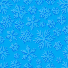 Fototapeta na wymiar Seamless pattern with paper snowflakes 