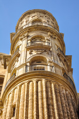 Fototapeta na wymiar Religious architecture, cathedral, Malaga, Spain, Andalusia