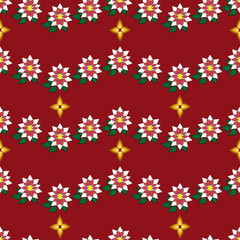 Vector Christmas seamless texture on red