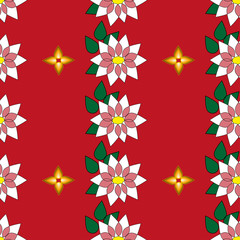 Vector Christmas seamless texture on red