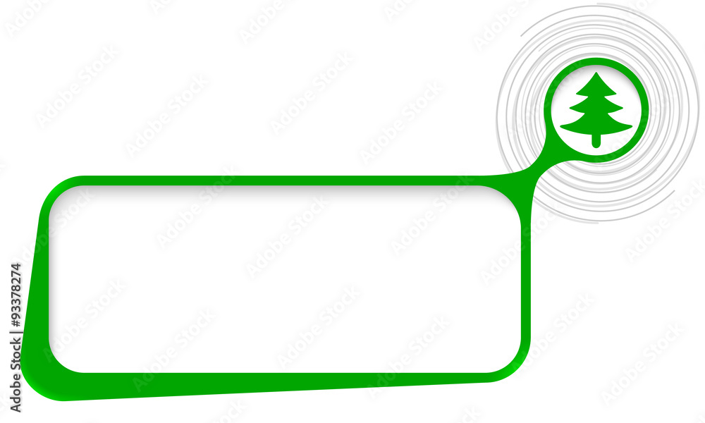 Poster Vector text box for your text with spirals and tree symbol