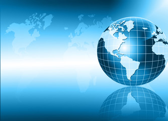 Best Internet Concept of global business. Globe, glowing lines