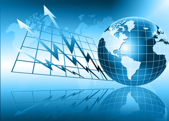 Best Internet Concept of global business. Globe, glowing lines