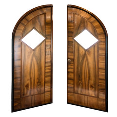Open old wooden door