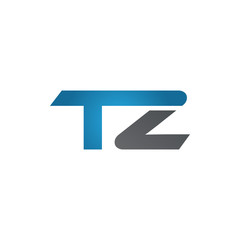 TZ  company linked letter logo blue