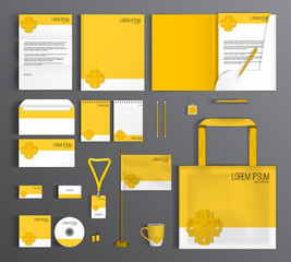 Corporate Identity set with a yellow flower.