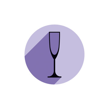 Alcohol theme icon, champagne goblet placed in circle. Colorful