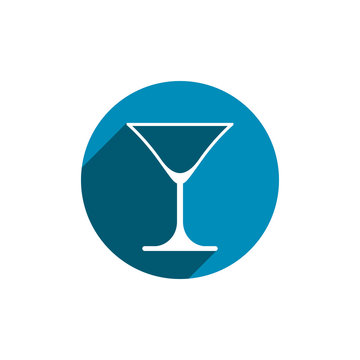 Alcohol beverage theme icon, classic martini glass 