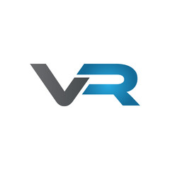 VR company linked letter logo blue