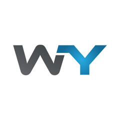 WY company linked letter logo blue