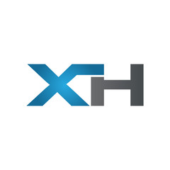 Fototapeta premium XH company linked letter logo blue