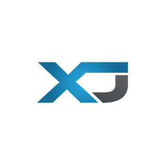 XJ  company linked letter logo blue