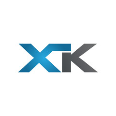 XK company linked letter logo blue