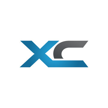 XC company linked letter logo blue