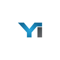 YI company linked letter logo blue