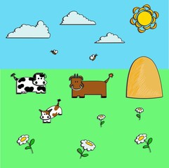 Cartoon cow sticker