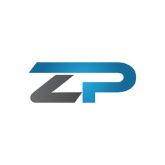 ZP  company linked letter logo blue