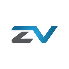 ZV company linked letter logo blue