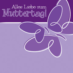 Hand Drawn German Happy Mother's Day card in vector format.