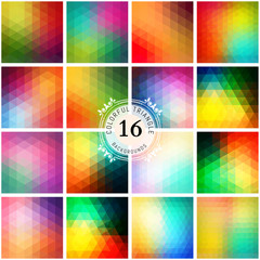 Set of colorful backgrounds. Vector geometric shapes.
