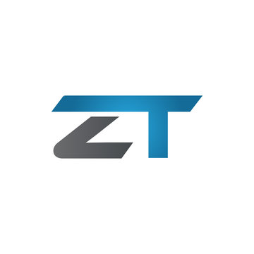 ZT company linked letter logo blue