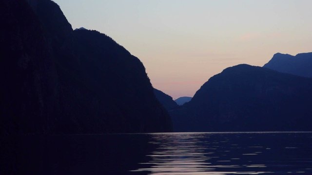 View from the shore of a Fjord in Norway during summer
