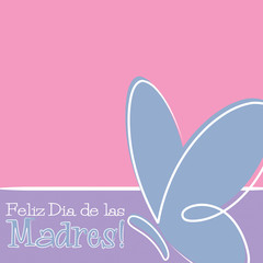 Hand Drawn Spanish Happy Mother's Day card in vector format.