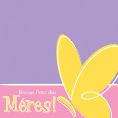 Hand Drawn French Happy Mother's Day card in vector format.